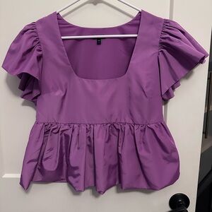 Express babydoll Purple Ruffled Blouse